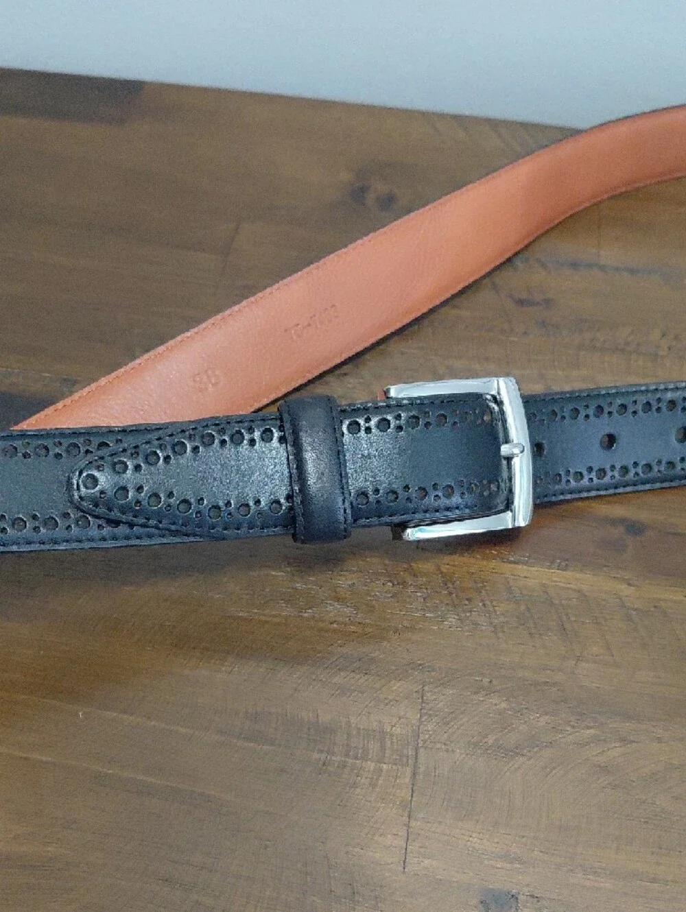 Johnston & Murphy Classic Black Leather Men's Belt Sz 38